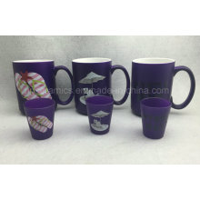 Taza de neón del color 15oz, taza de cerámica del color púrpura